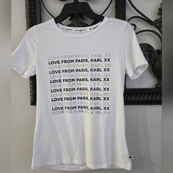 Karl Lagerfeld Love From Paris Graphic Tee - Picture 3 of 11